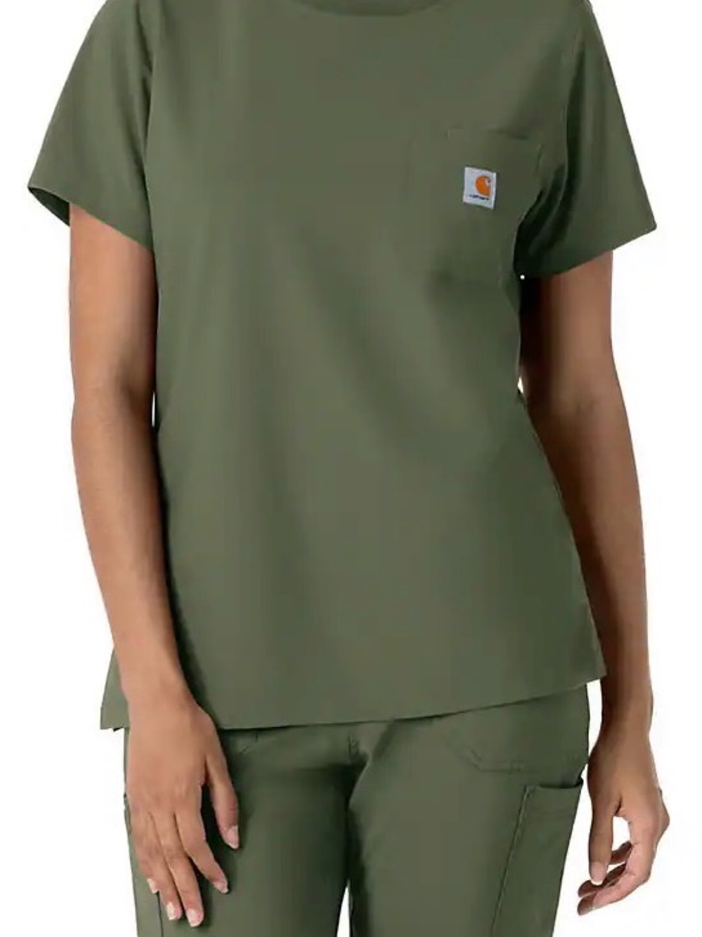 Carhartt Women's Olive Green Scrub Set- L bottom, XL top but fits like a L